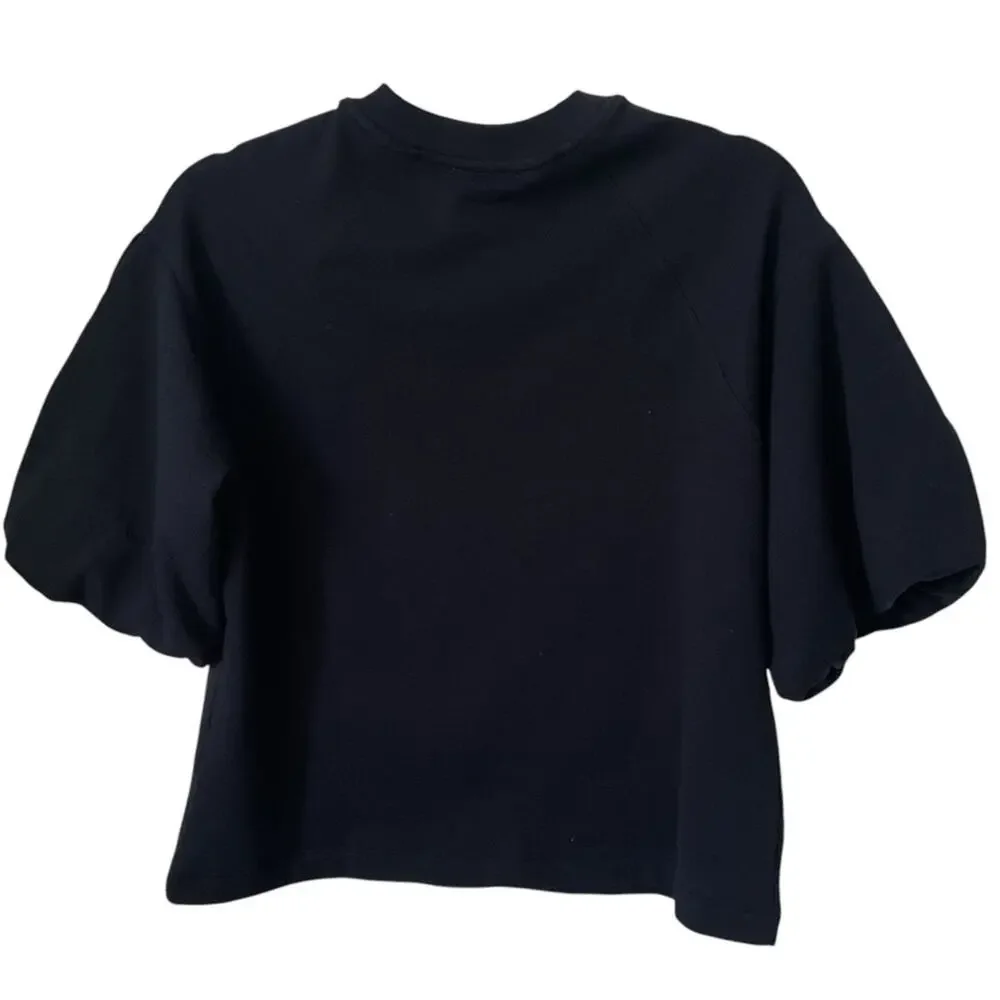 Madewell Puff-Sleeve Sweatshirt Tee Blue Size XXS oversized - Picture 6 of 9